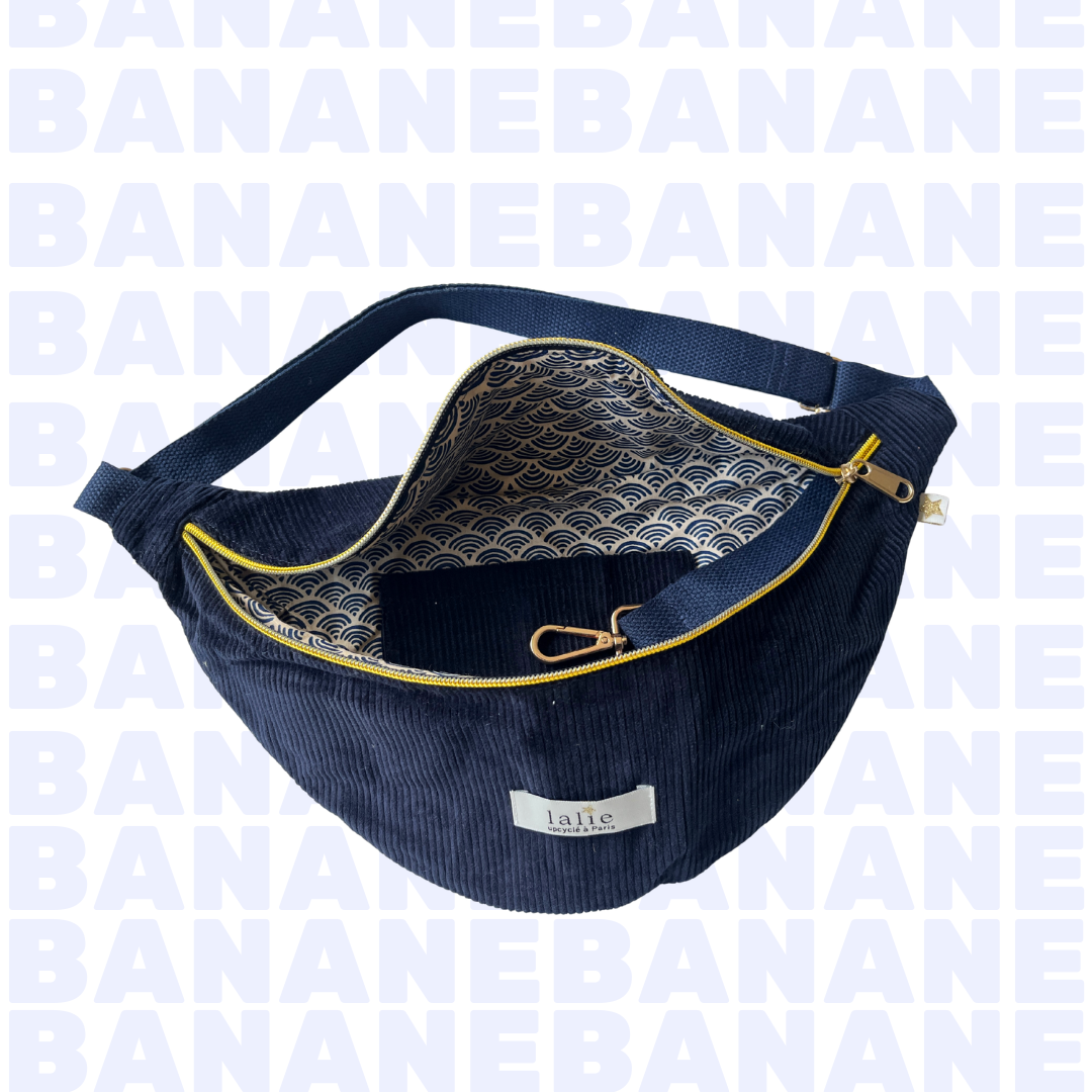 Banane_Velours_cotele_bleu_ouvert_lalieparis