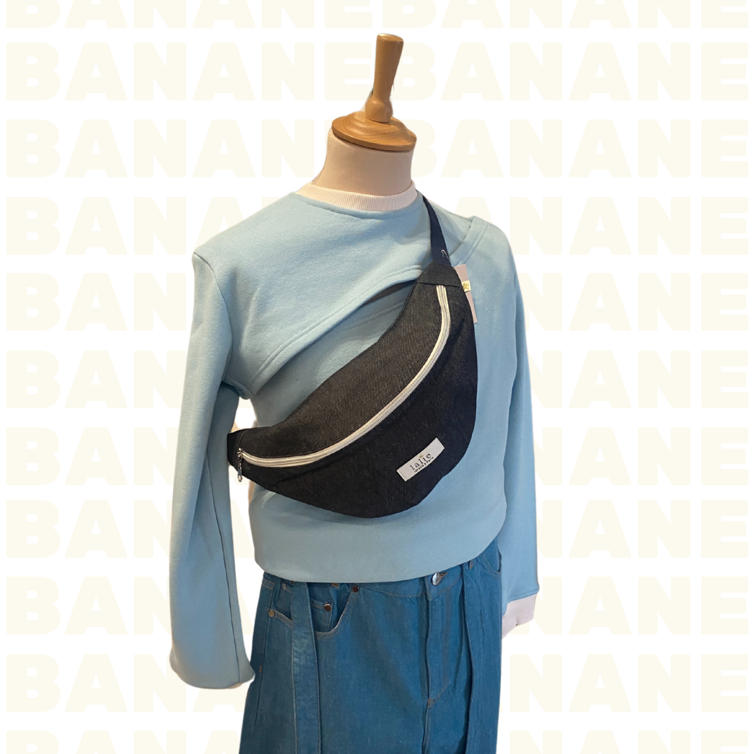 Banane_jean_brut_argent_mannequin_lalieparis_upcycling