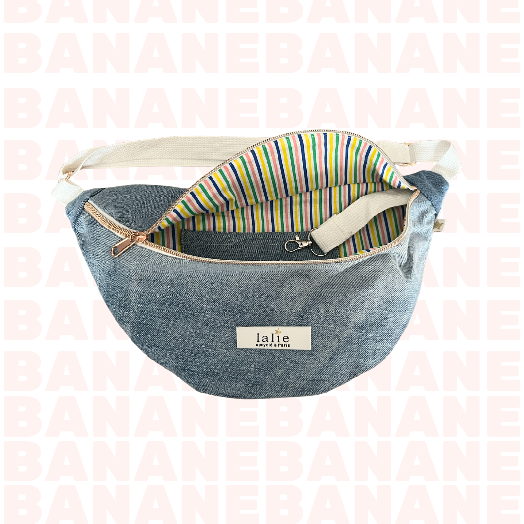 Banane_jean_clair_rayures_ouverte_lalieparis