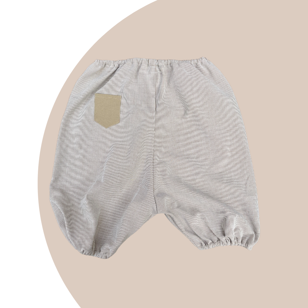 Bloomer beige à rayures - 3 ans - Upcycling - Lalie Paris