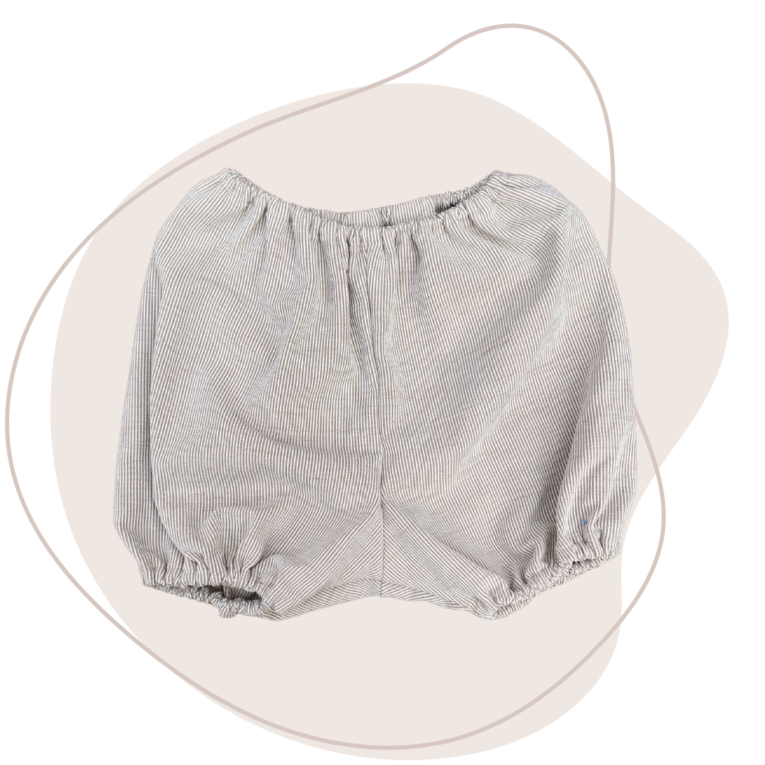 Bloomer beige à rayures - 6 mois - Upcycling - Lalie Paris