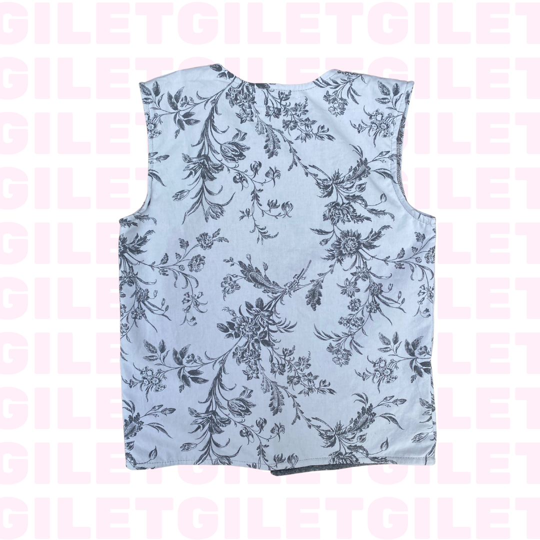GILET_fleurs_gris_dos_enfant_lalieparis_upcycling