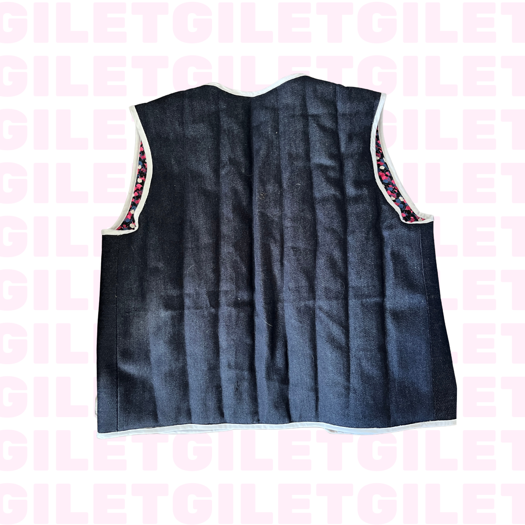 GILET_jean_fleurs_roses_dos_lalieparis_upcycling