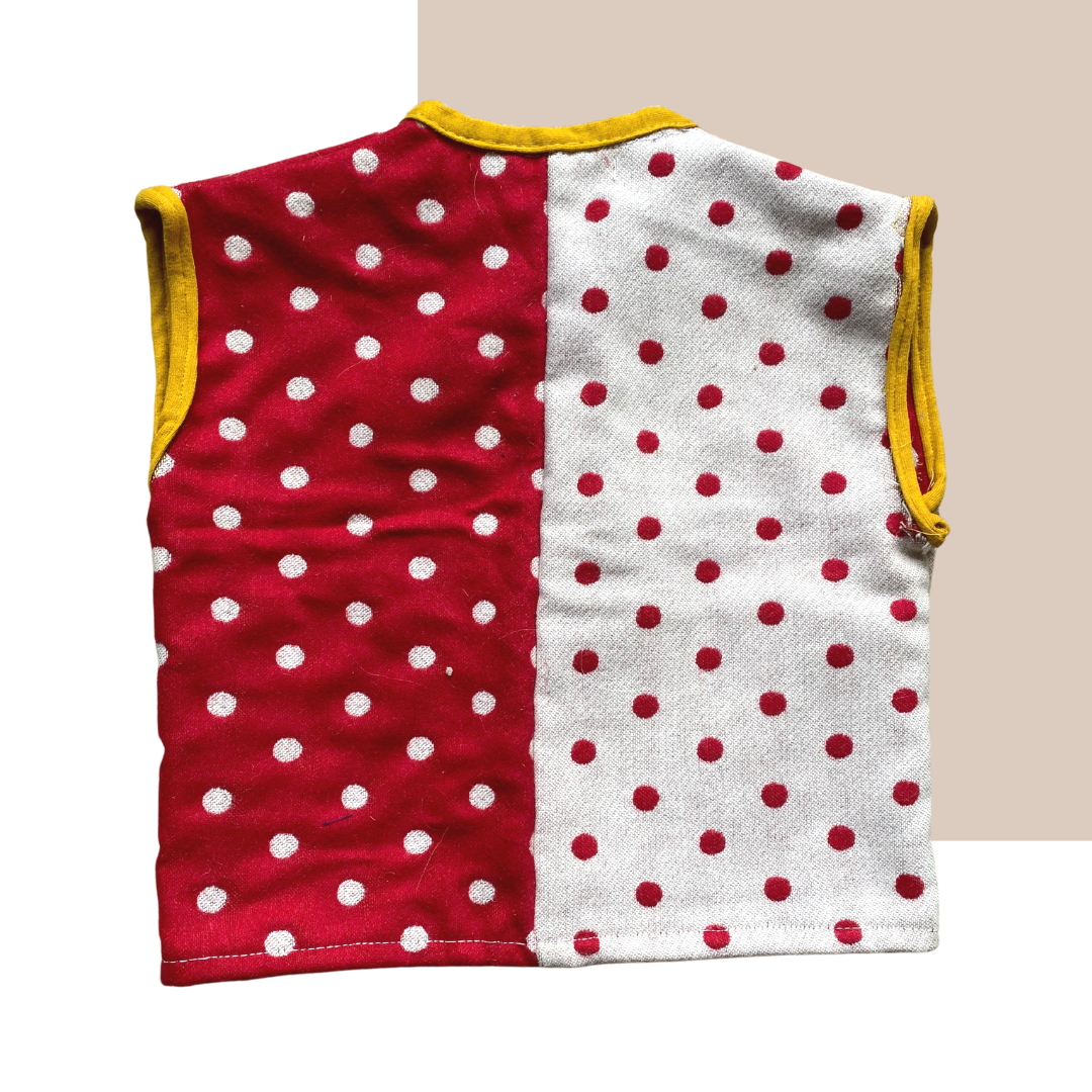 Gilet sans manches à pois enfant upcyclé