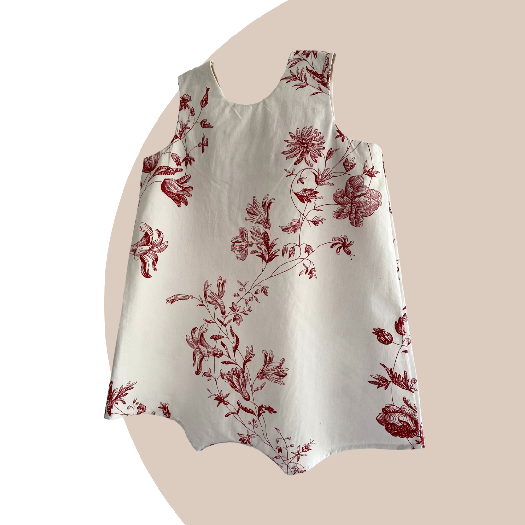 Salopette-12mois-fleursrouge-draps-upcycling-lalieparis-dos