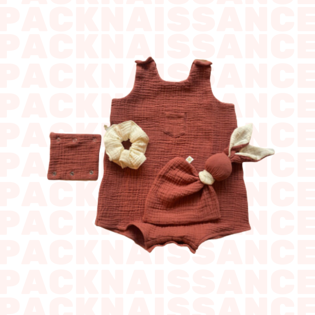 Set salopette evolutive doudou chouchou Lalie paris upcycling