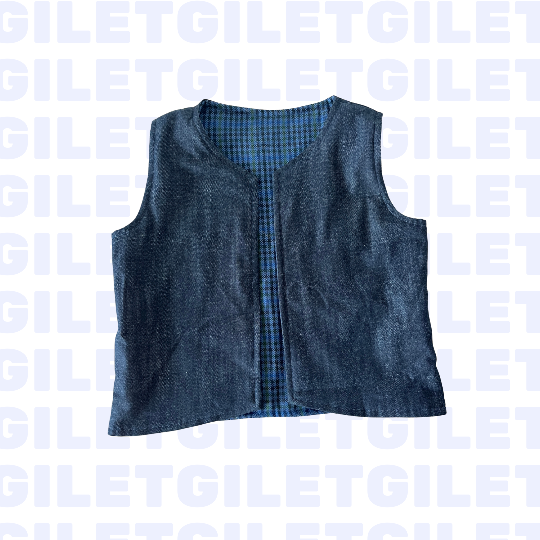 Gilet réversible carreaux