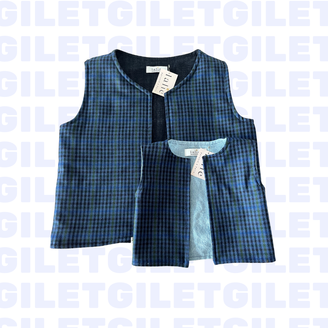 Gilet réversible carreaux