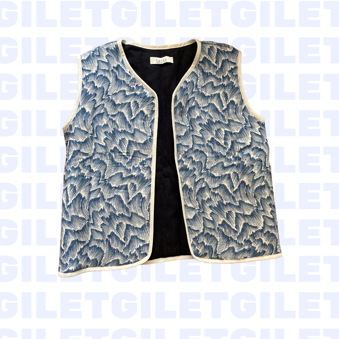 Gilet sans manches Vagues & Jean réversible