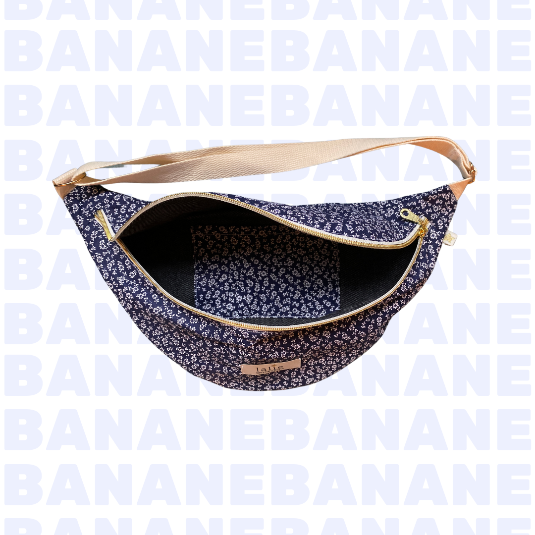 Banane_liberty_bleu_dore_ouvert_lalieparis_upcycling