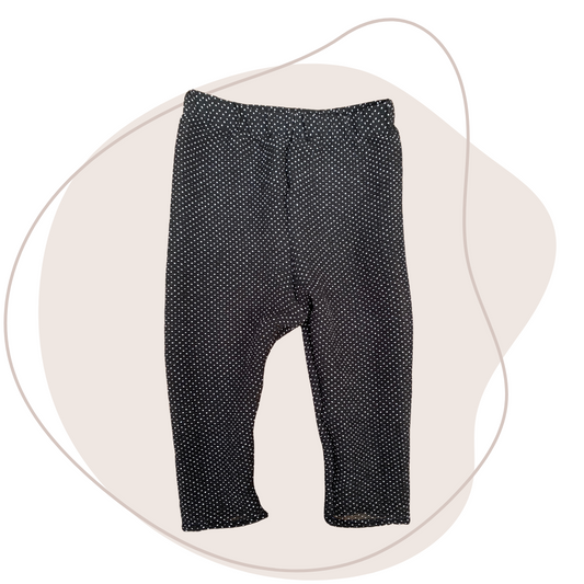 Pantalon fluide à pois noir et blanc enfant upcyclé