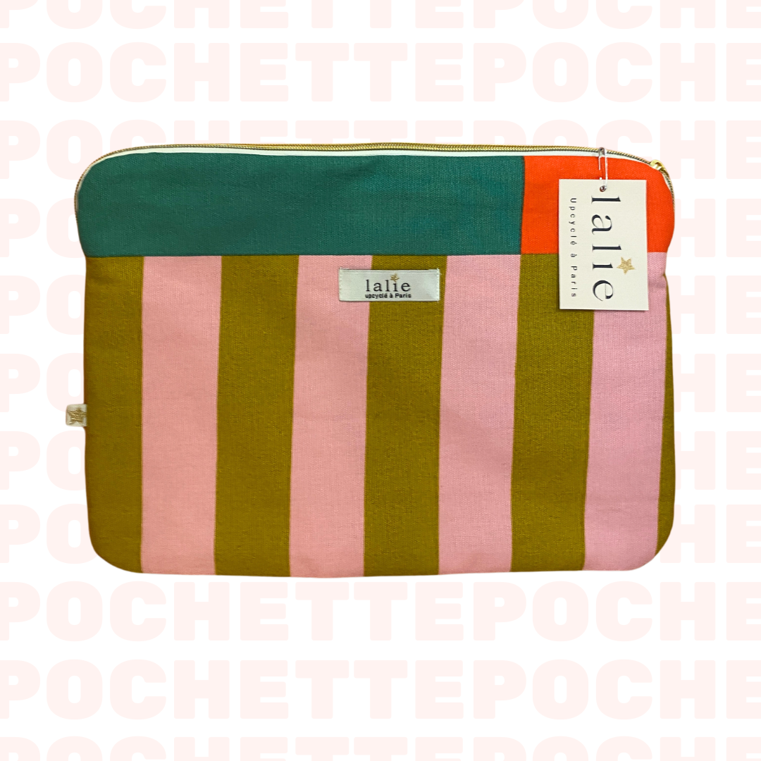 Pochette_ordinateur_Collab_IKEA_rayures_devant_lalieparis_upcycling