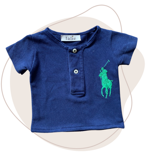 Devant T-shirt upyclé Ralph Lauren pour enfant 6 mois